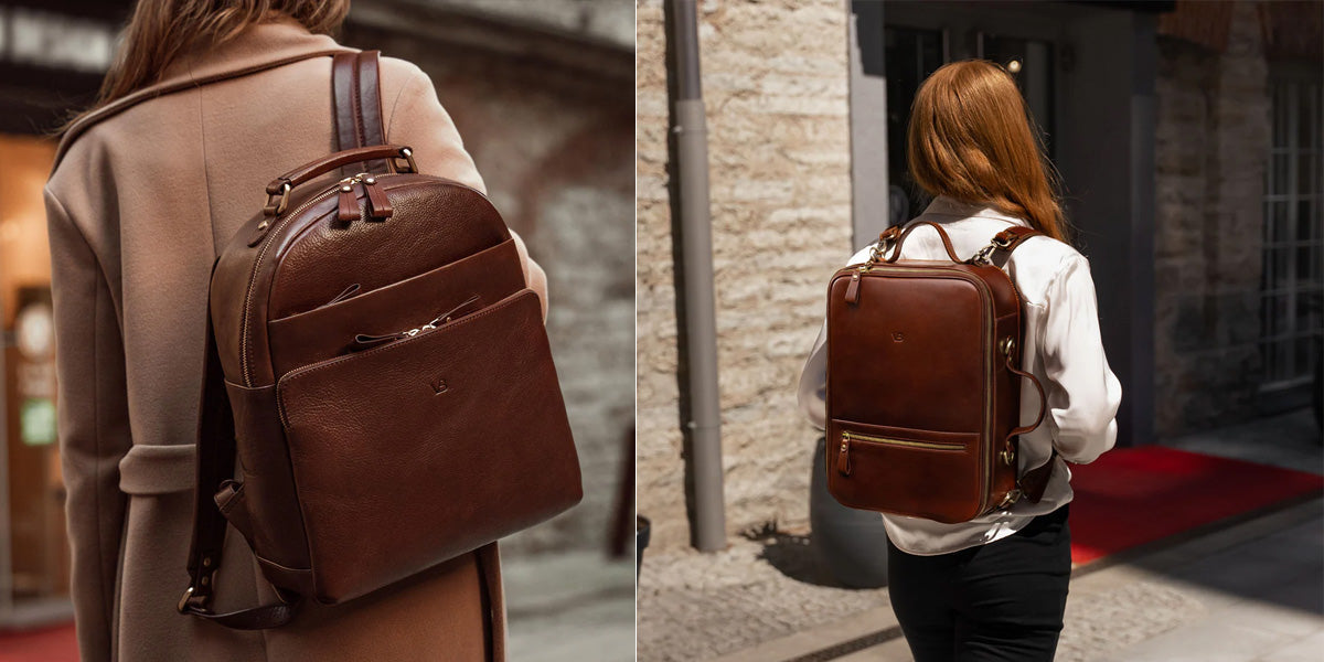 best leather backpack womens personalizable Womens Top Grain Cotton Lining Best Leather Backpacks for Women
