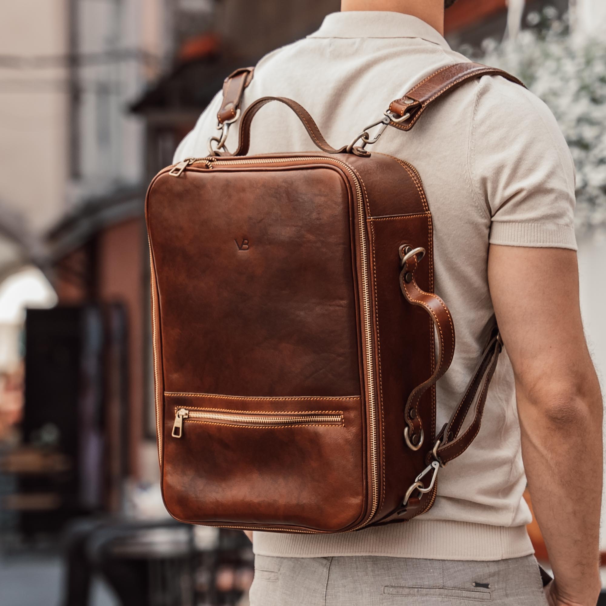 bespoke leather backpack PHOENIX Handmade Easily Convertible Personalized Leather Backpacks - Von