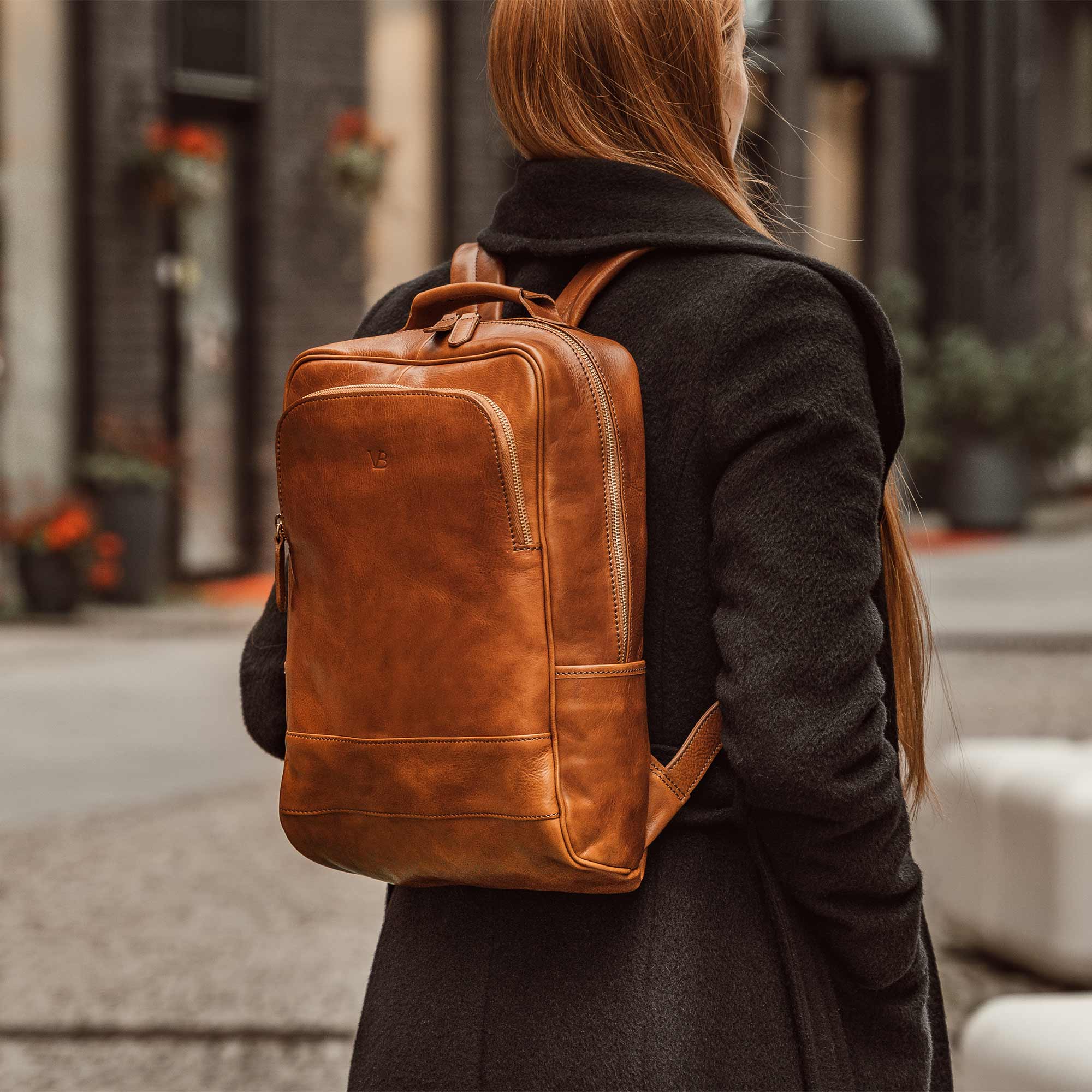Leather backpack work bag Outlet