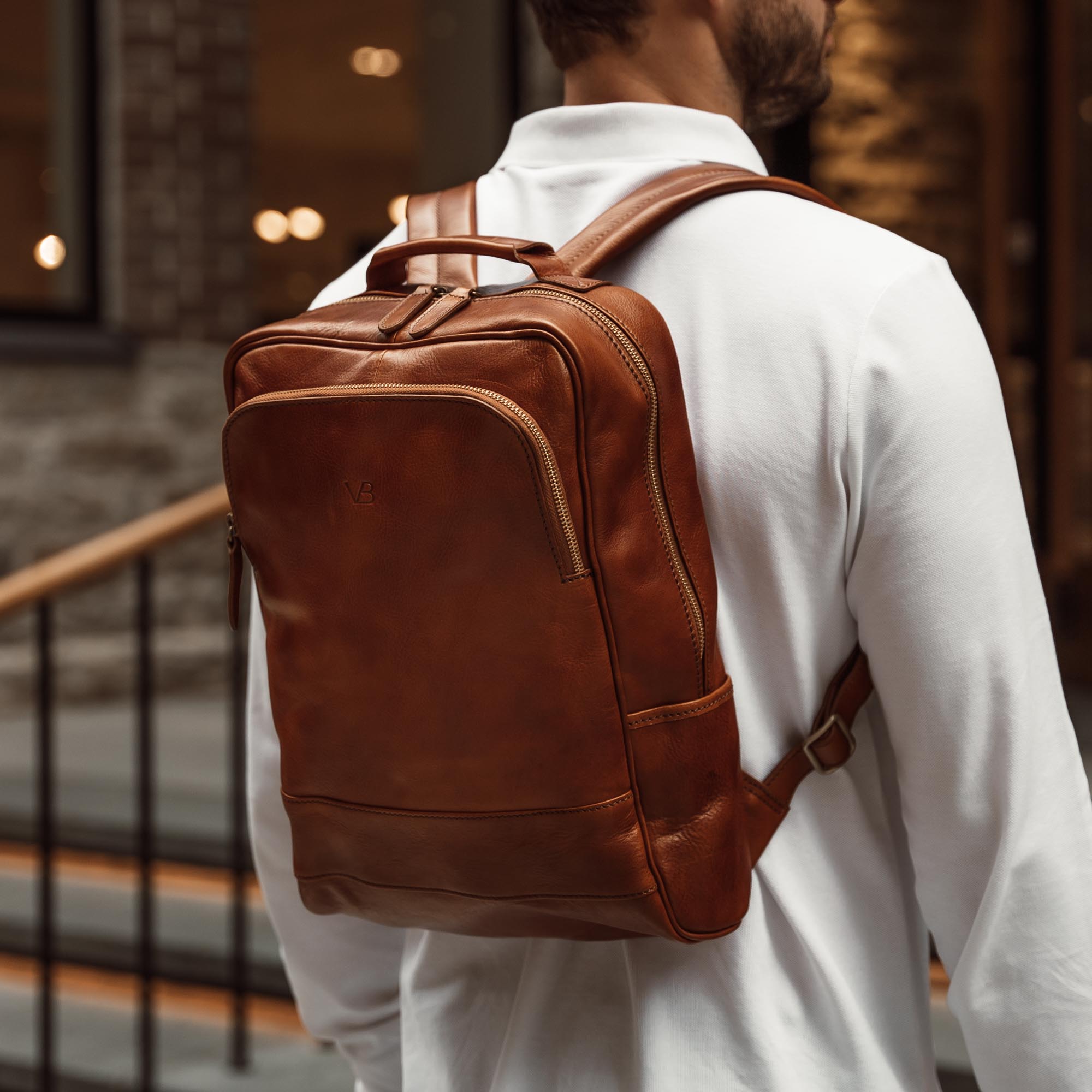 Leather work backpack Clearance