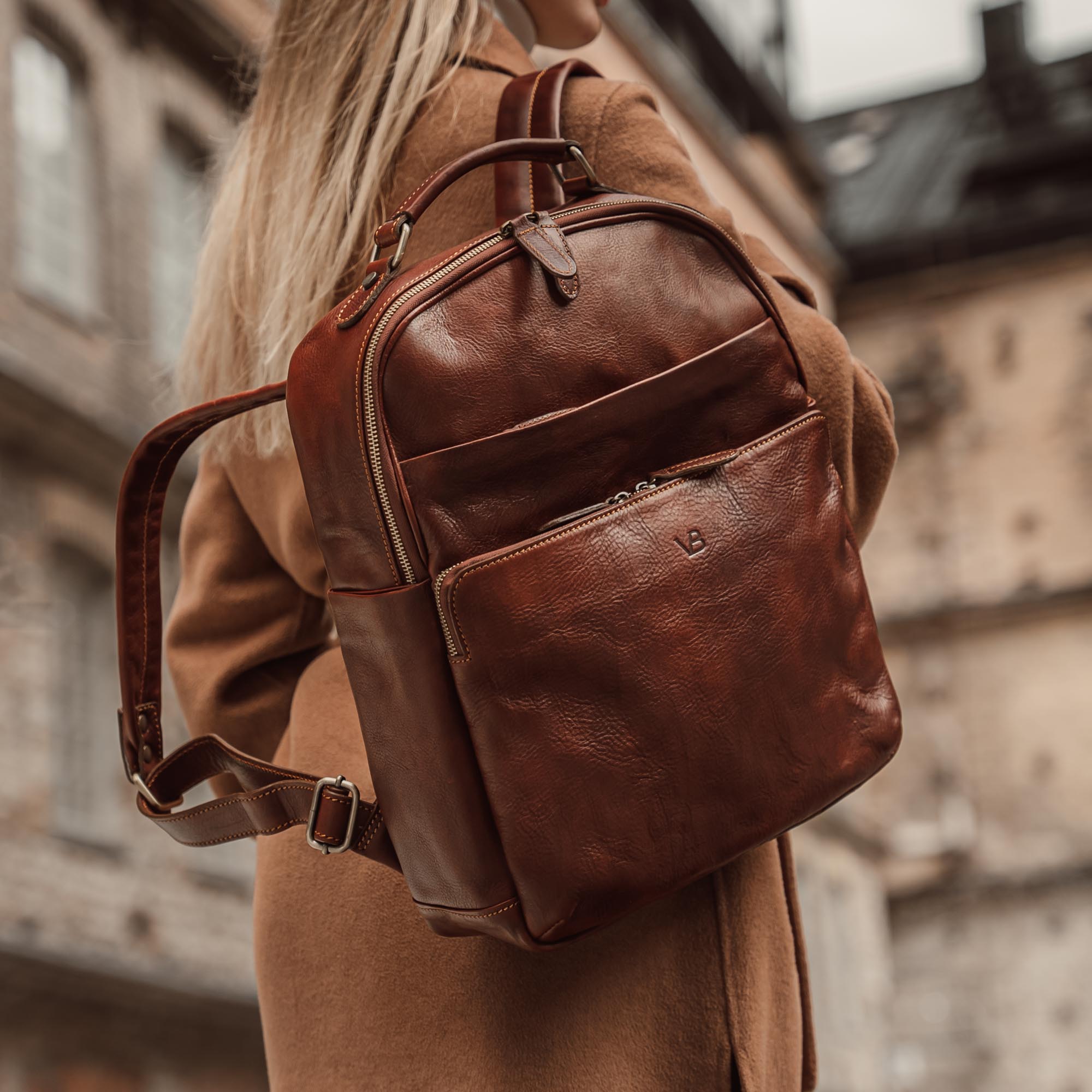 Leather backpack work bag Outlet