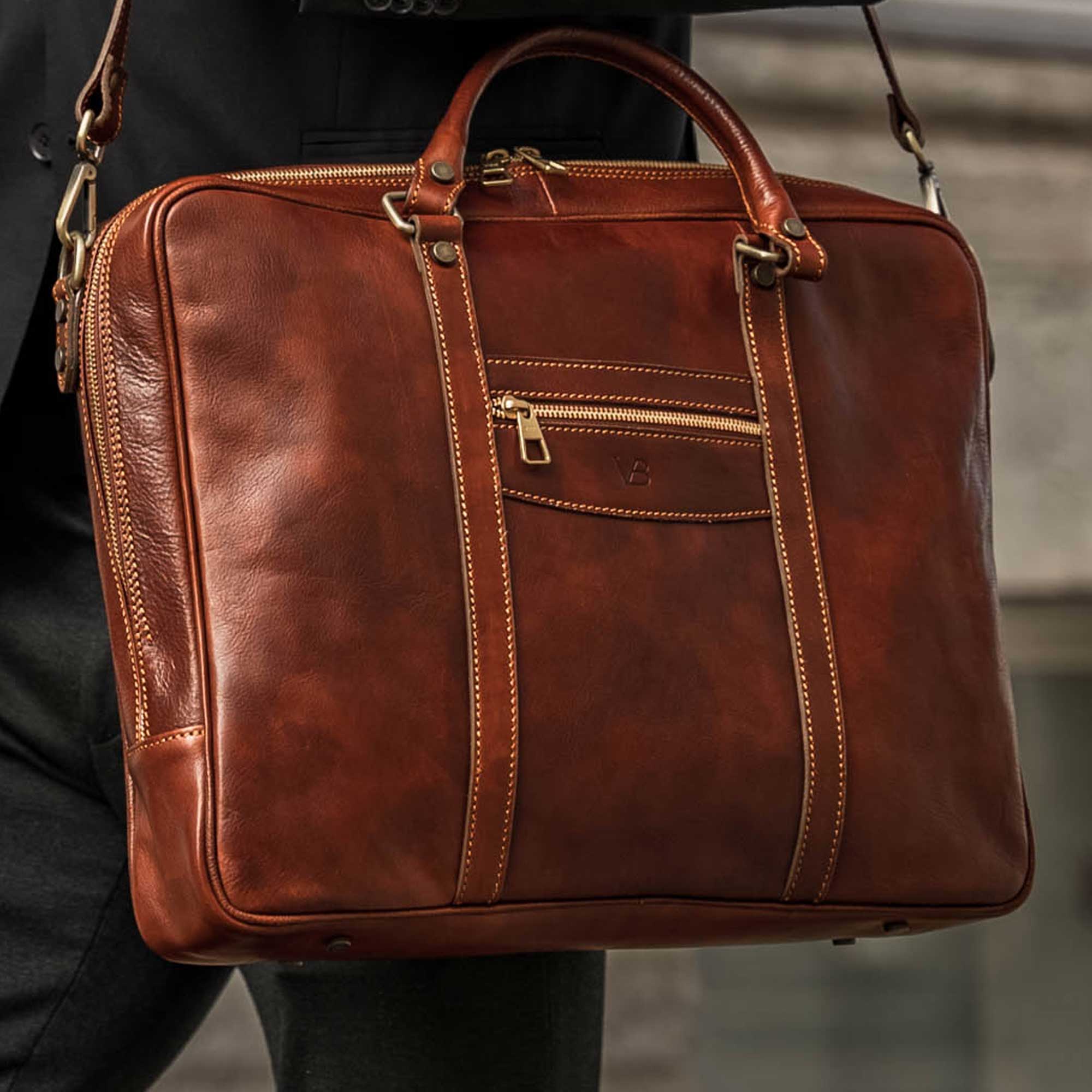 laptop leather travel bag