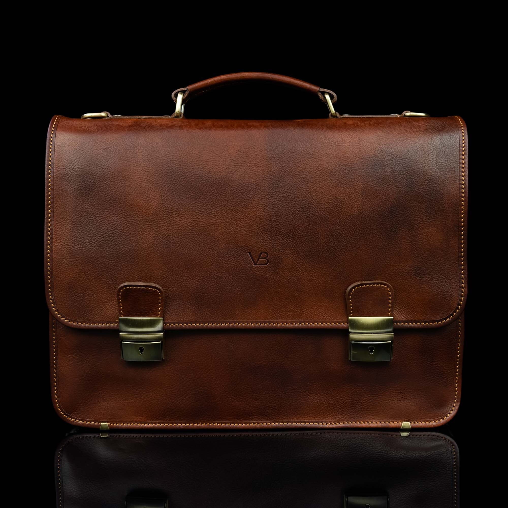 leather locking briefcases