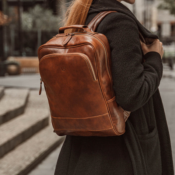prime womens leather backpack by von baer