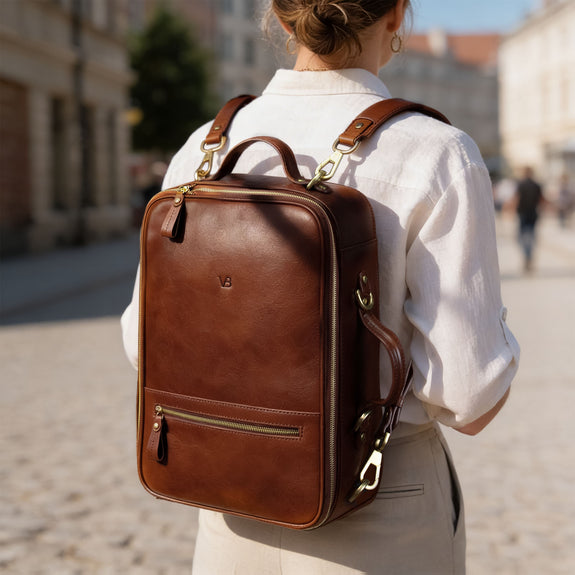 best italian leather backpack womens Lungarno Approximately 12 High by 10 Wide by 5 Deep (30cm height x 26cm width x 13cm depth) Soft Italian Round Top Backpack