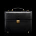 Von Baer diplomat men’s compact full-grain leather laptop briefcase in black, front view for professional work.