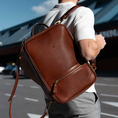 10X Convertible Leather Messenger Backpack Briefcase for Men 10X Convertible Leather Messenger Backpack Briefcase for Men
