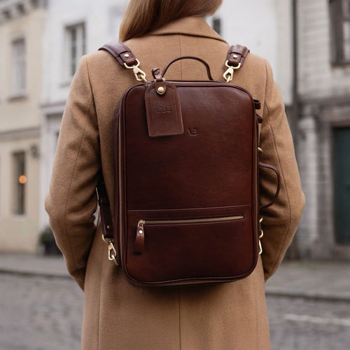 Convertible Leather Laptop Backpack for Women Convertible Leather Laptop Backpack for Women