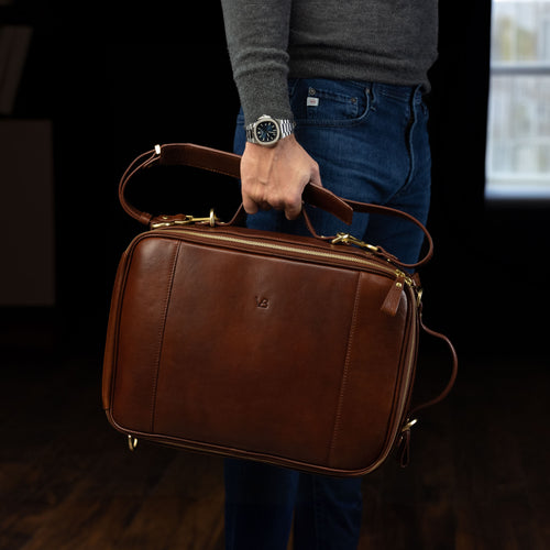 business laptop bag backpack and hand bag 10X Convertible Leather Messenger Backpack Briefcase for Men