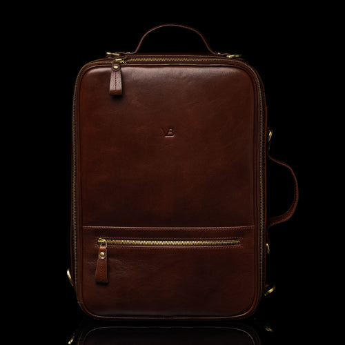 10X Convertible Leather Messenger Backpack Briefcase for Men Von