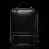 Von Baer 10x women's high-quality leather laptop travel bag in black, front view.