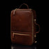 Von Baer 10x women's high-quality leather laptop travel bag in brown, half-turned view.