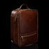 Von Baer 10x women's high-quality multifunctional leather laptop travel bag in brown, expanded.