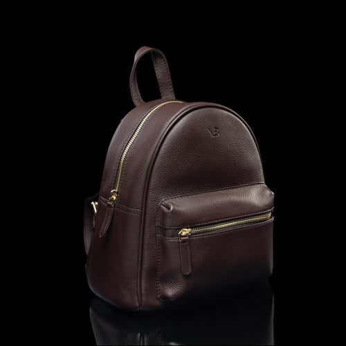 chocolate brown leather backpack Women's Mini Leather Backpack