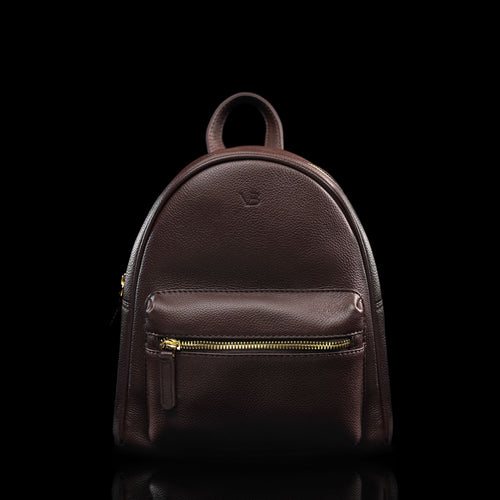 Bella Women's Small Leather Backpack Dark Brown