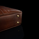 Brown Leather Laptop Bag - Von Baer City Business (Protective Metal Feet)