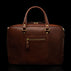 Von Baer City business luxury leather laptop bag for women in solid brown, front view.