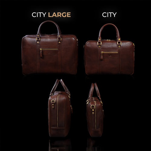 Premium Leather Laptop Bag for Men with Shoulder Strap and 15.6 inch Laptop Compartment
