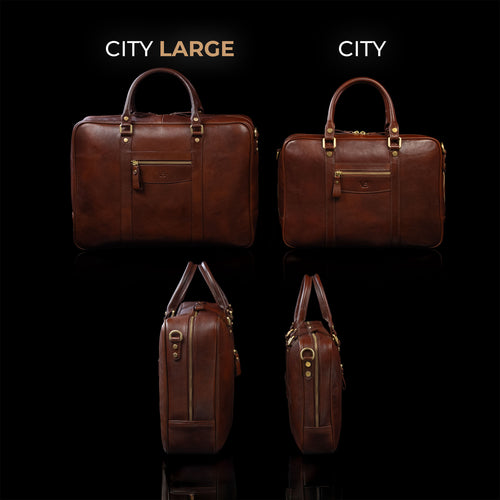 Premium Leather Laptop Bag for Men with Shoulder Strap and 15.6 inch Laptop Compartment