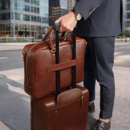 best mens executive laptop bag for business travel City Large: 17-inch Leather Laptop Bag for Men with Detachable Shoulder  Strap - Luxury Travel Briefcase