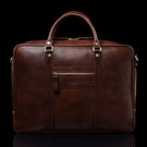 von baer city large leather mens laptop bag for work brown fits up to 17 inch laptop front view