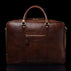 von baer city large leather mens laptop bag for work brown fits up to 17 inch laptop front view