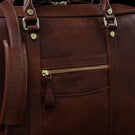 von baer city large leather mens laptop bag for work brown front pocket