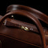 von baer city large leather mens laptop bag for work brown zippers close up