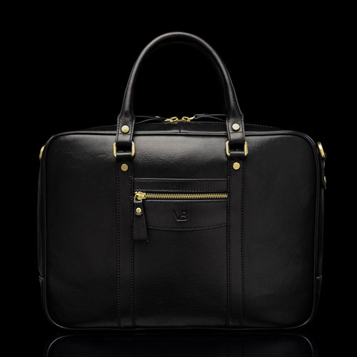 Von Baer City Women's Premium Leather Laptop Bag, Black