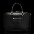 Von Baer City luxury leather laptop bag for women, black color, front view.