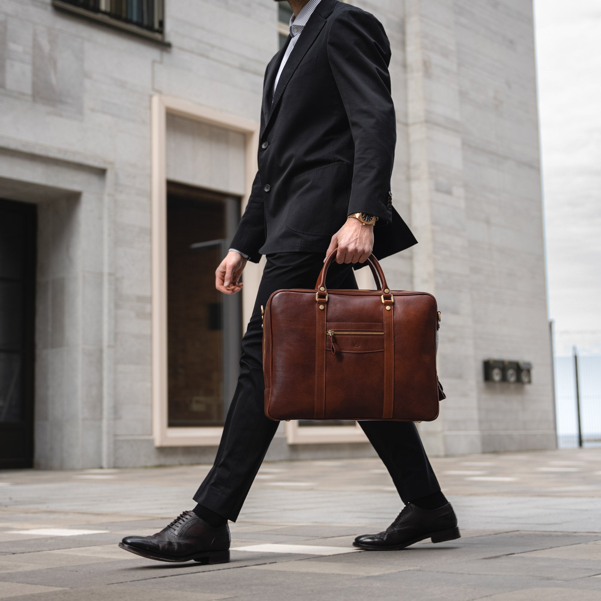 Leather laptop bag large Clearance