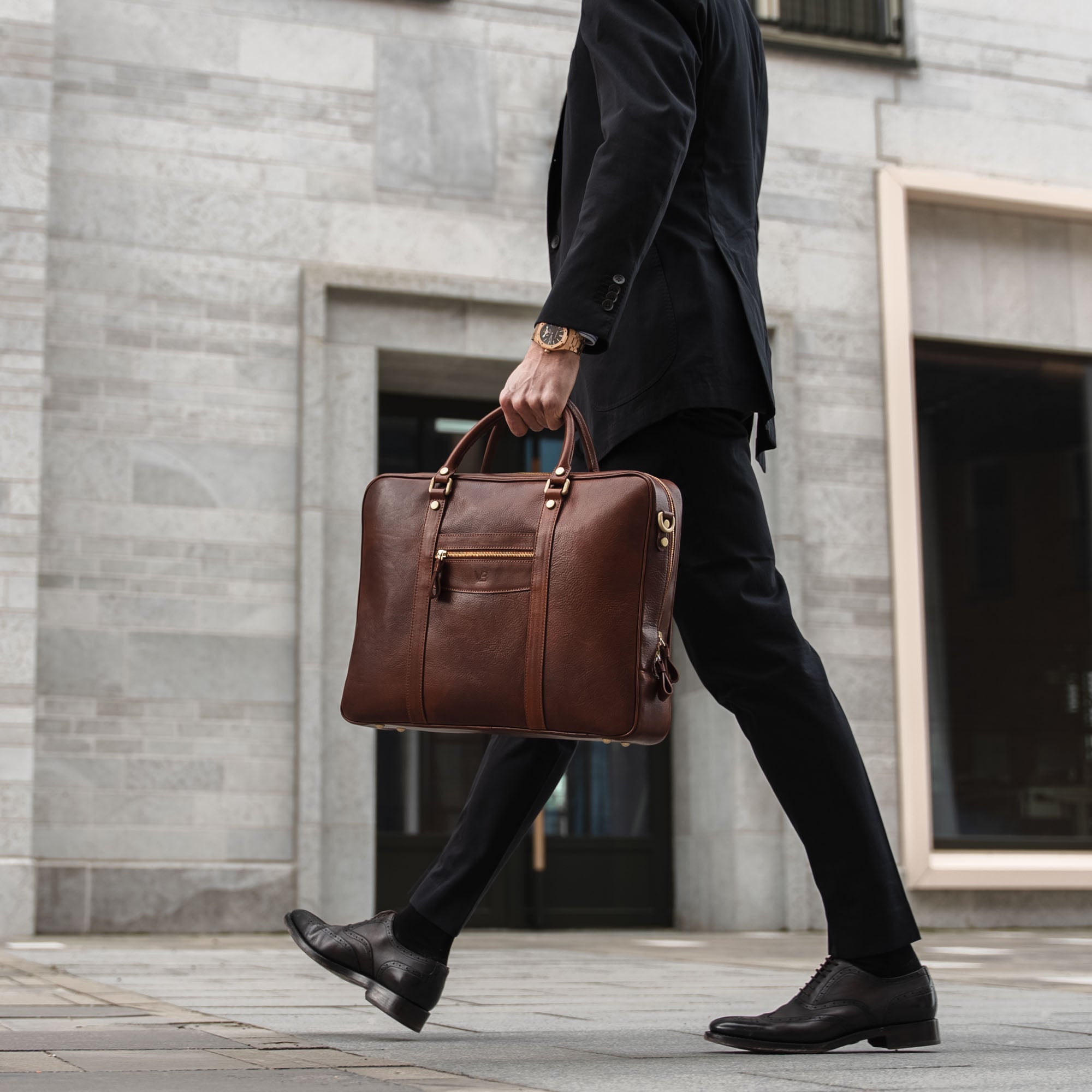 Leather laptop bag large Clearance