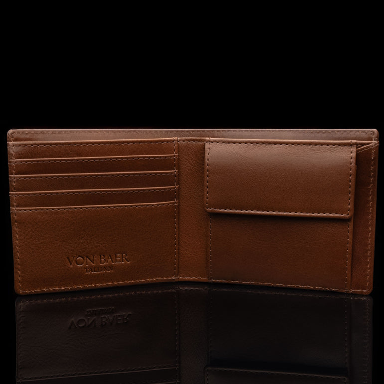 von baer classic bifold italian leather wallet rfid for men