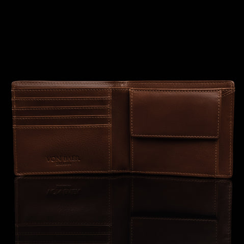 von baer classic bifold italian leather wallet rfid for men