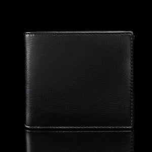 von baer classic bifold luxurious leather black color wallet for men rear view