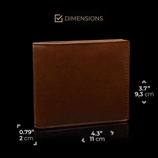 von baer classic bifold luxurious leather brown color wallet for men dimensions