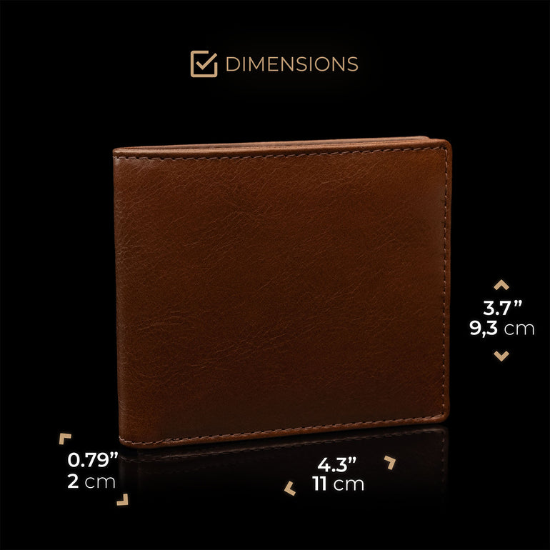 von baer classic bifold luxurious leather brown color wallet for men dimensions