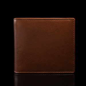von baer classic bifold luxurious leather brown color wallet for men front view