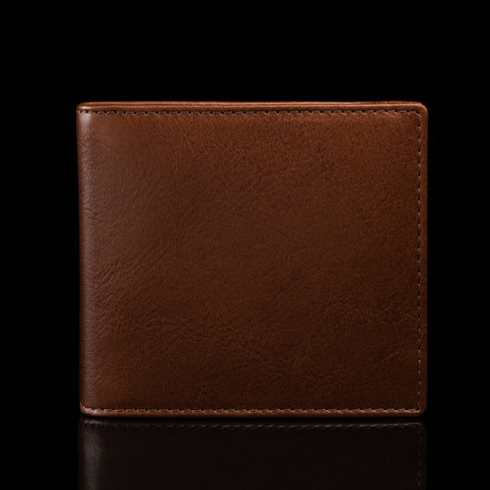von baer classic bifold luxurious leather brown color wallet for men front view