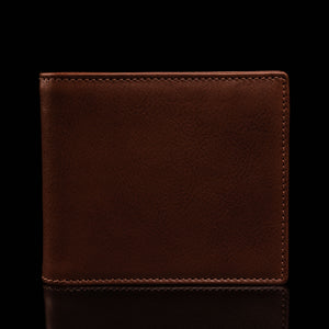 von baer classic bifold luxurious leather brown color wallet for men front view