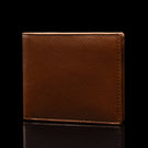 von baer classic bifold luxurious leather brown wallet for men half turned view
