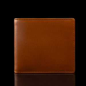 von baer classic bifold luxurious practical leather tan color wallet for men front view