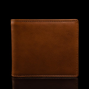 von baer classic bifold luxurious practical leather tan color wallet for men front view