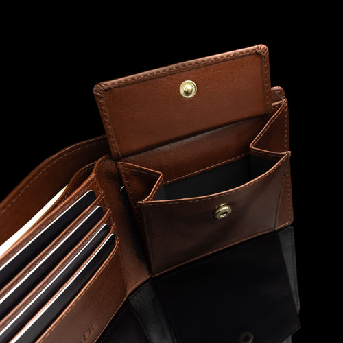 Italian Full Grain Leather Bifold Wallet for Men Von Baer