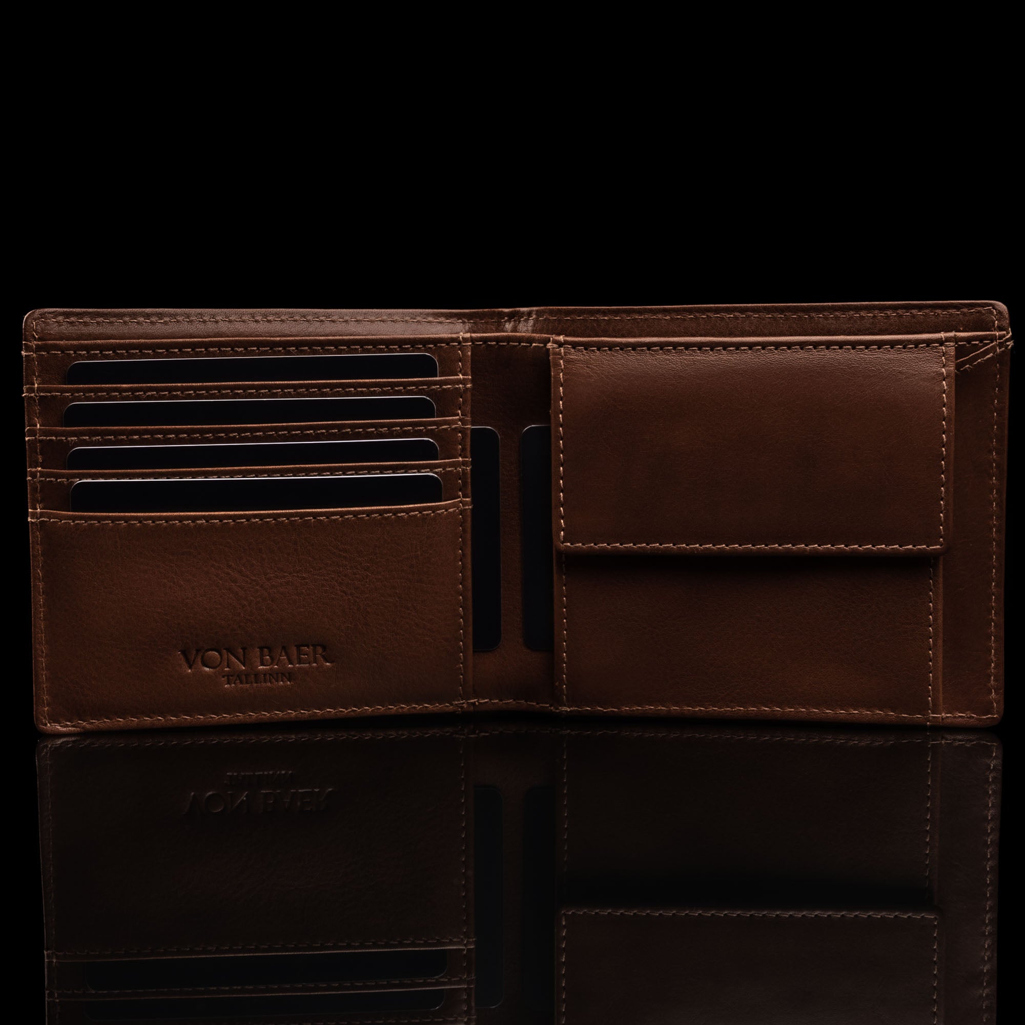 Store Italian Leather Vertical Bifold Wallet | Handmade 4 pocket Card Case Wallet | Minimalist style slim leather wallet