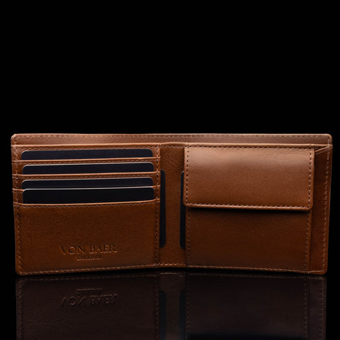von baer classic bifold luxury italian leather mens wallet rfid