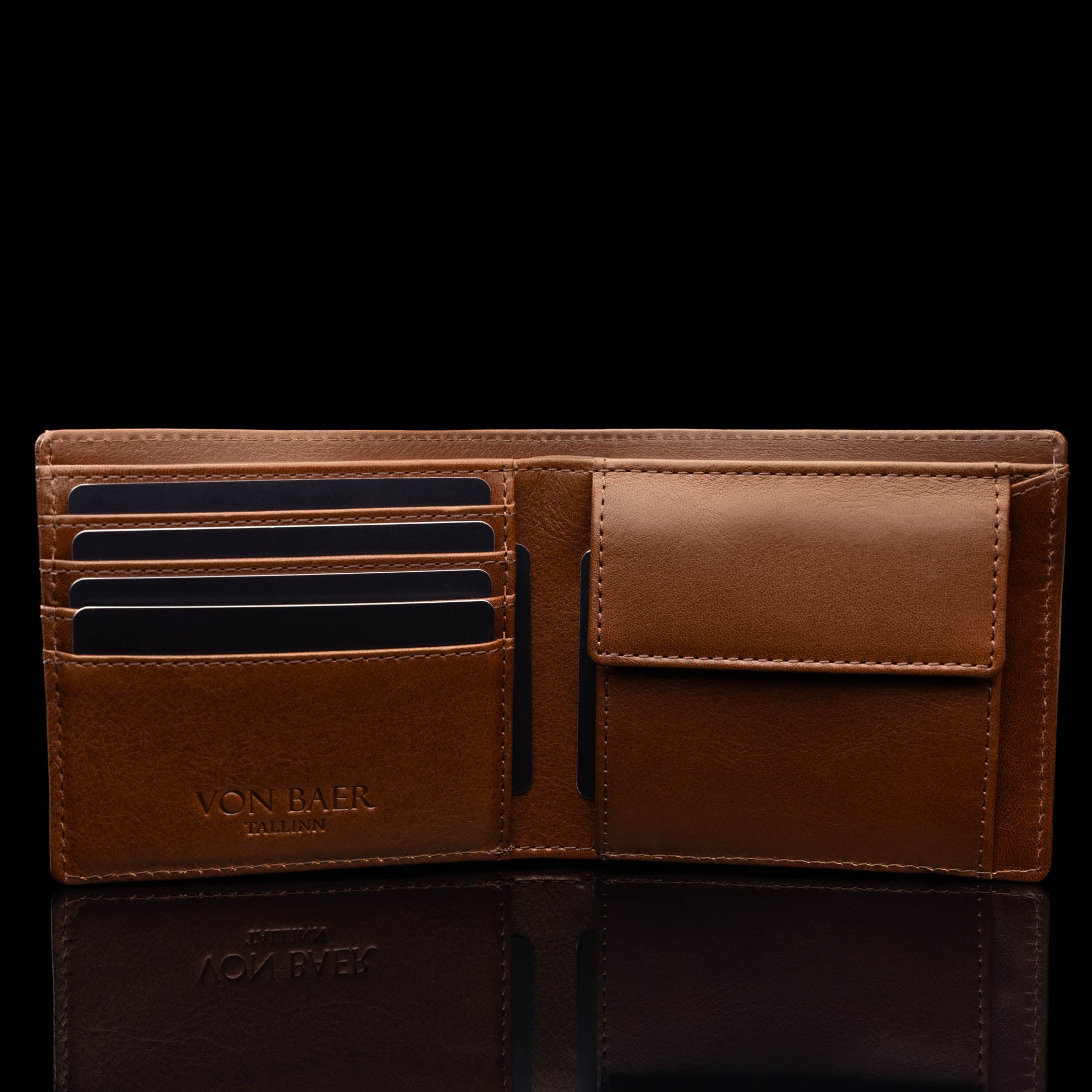 Visconti Men's Brown Leather Bifold Wallet – 8 Card Slots, RFID Protection, Gift Boxed – Milan Model