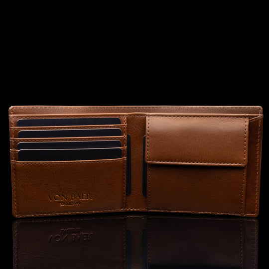 von baer classic bifold luxury italian leather mens wallet rfid