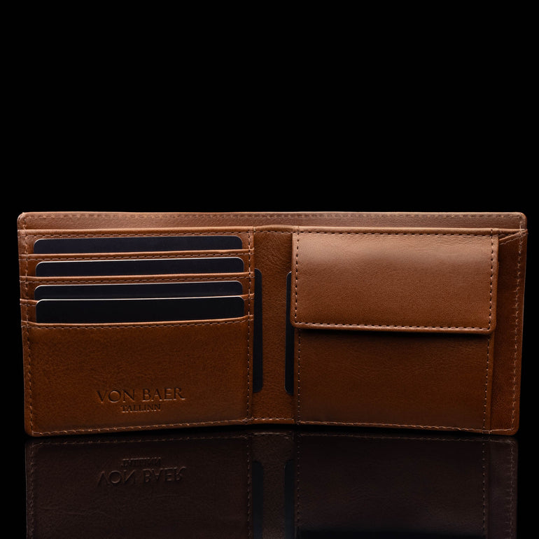 von baer classic bifold luxury italian leather mens wallet rfid