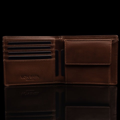 von baer classic bifold luxury italian leather mens wallet rfid